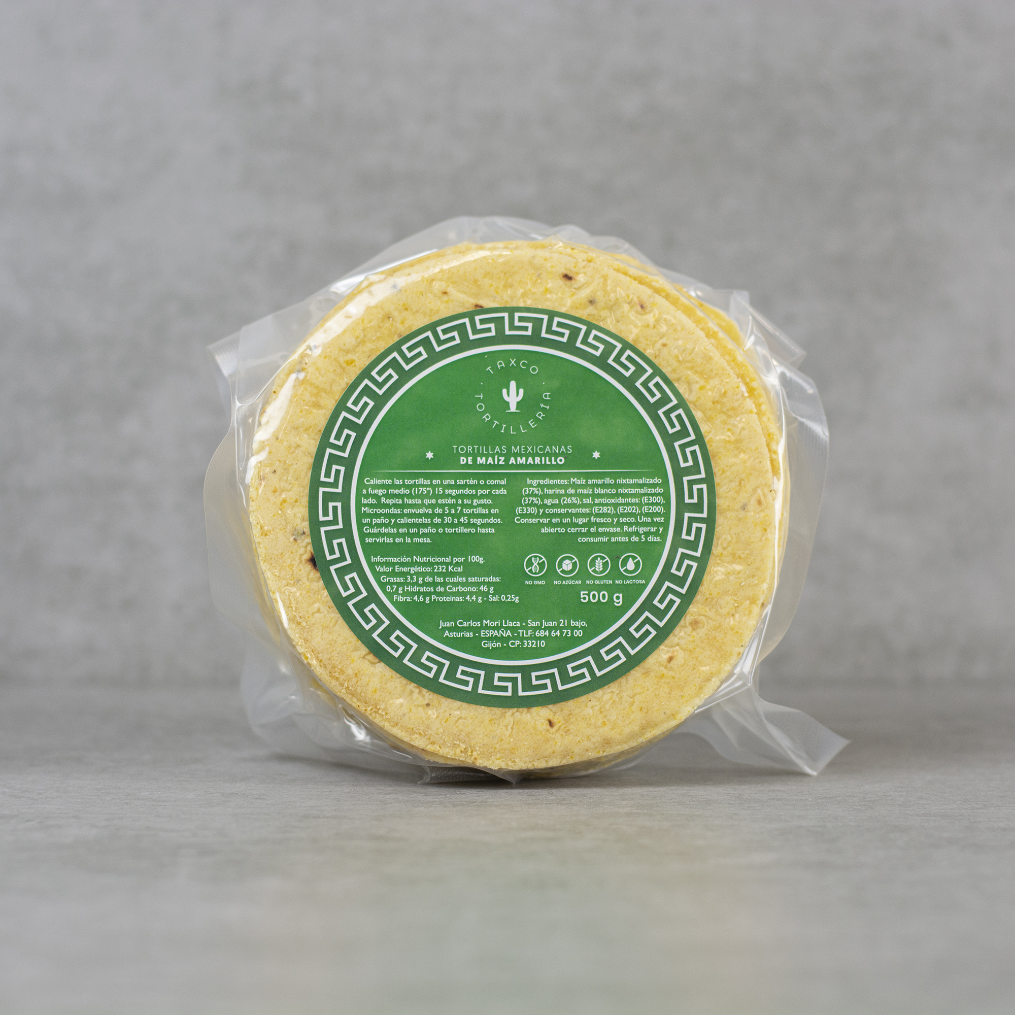 Tortilla de Maíz 12cm Nixtamalizado Amarilla 500g Taxco