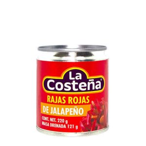 Jalapeños Rajas Rojas 220g - La costeña