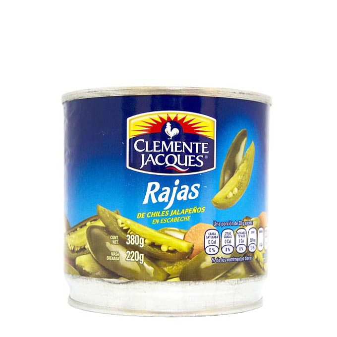 Chiles Jalapeños Rajas 380g - Clemente Jacques