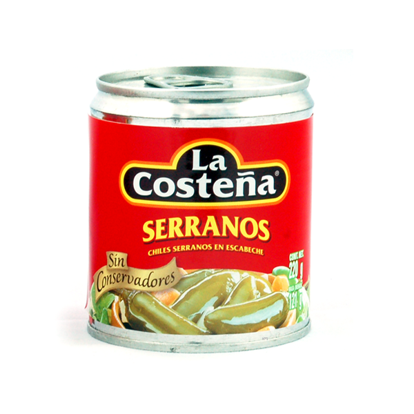 Chiles Serranos Enteros 220 g - La Costeña.
