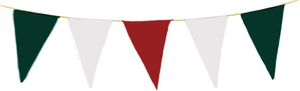 Banderola triangular 50m Color tricolor (verde, blanco, rojo)