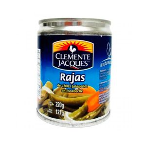 Chiles Jalapeños Rajas 220g - Clemente Jacques